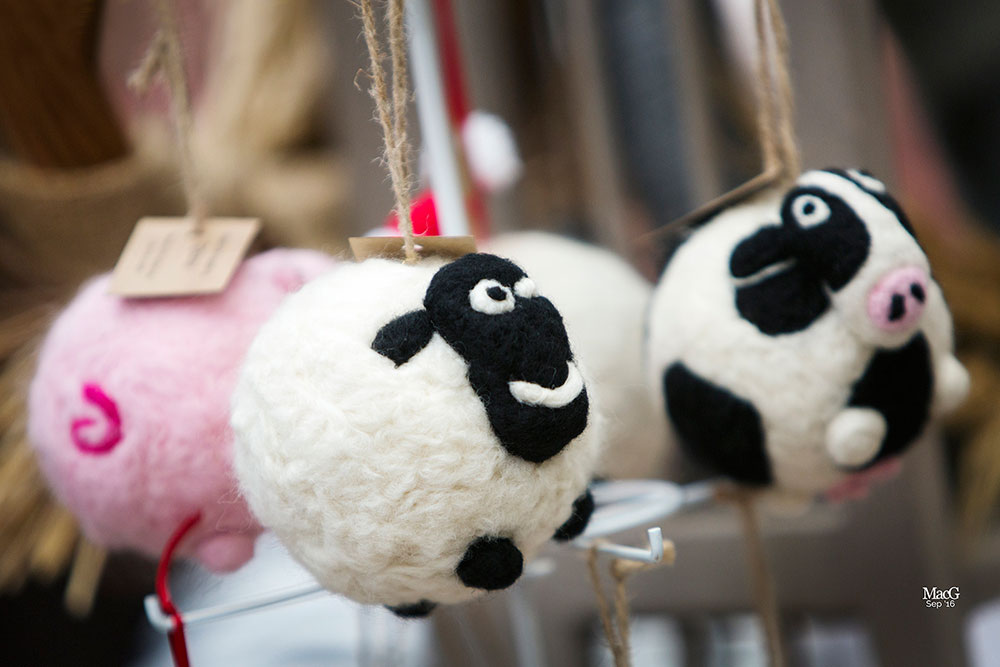 Crafted sheep and cow